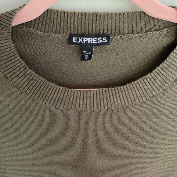 Express Rhinestone Crew Neck Sweater - Green - XS - Picture 2 of 8